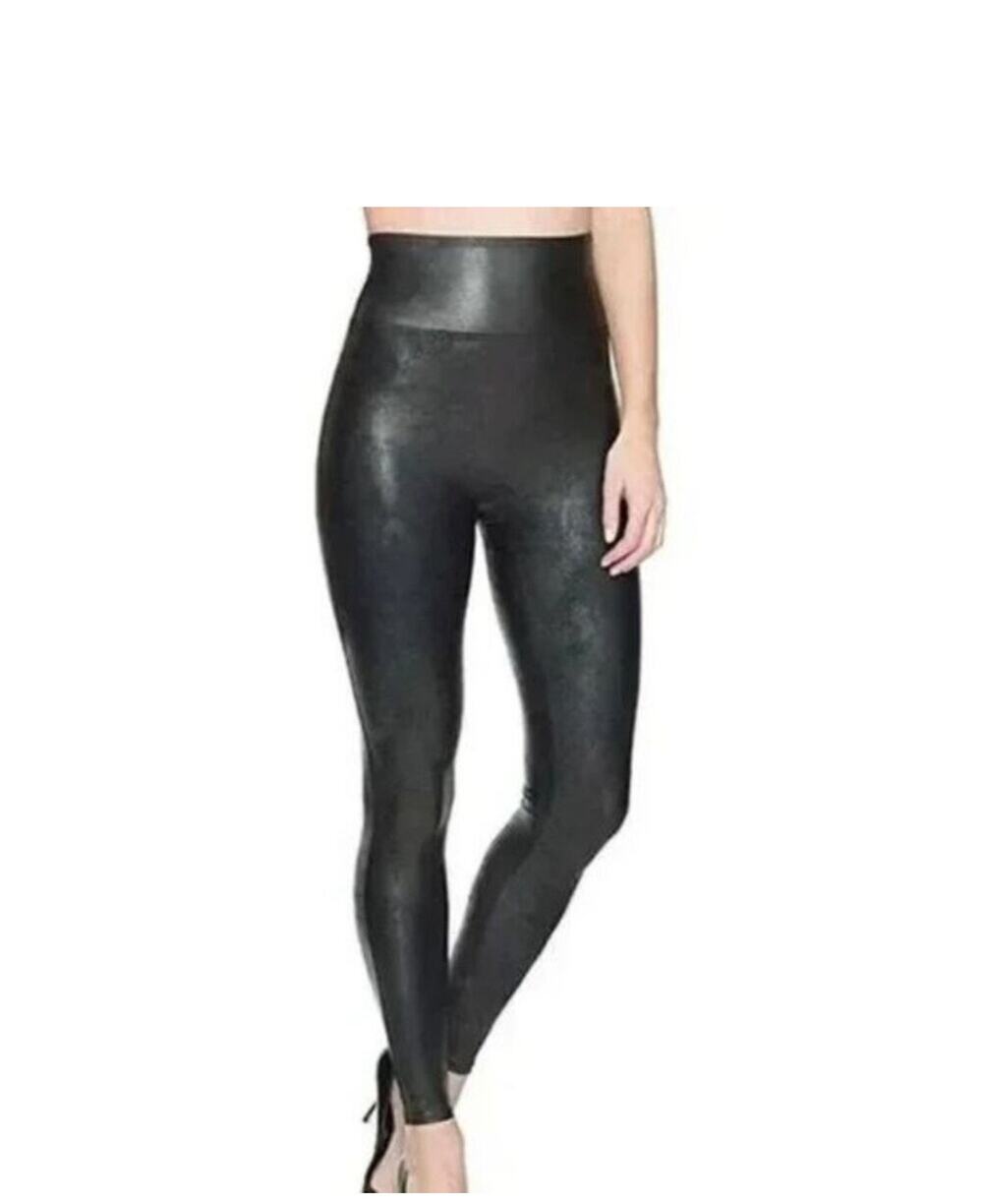 SPANX Ready to Wow Faux Leather Leggings Black Large